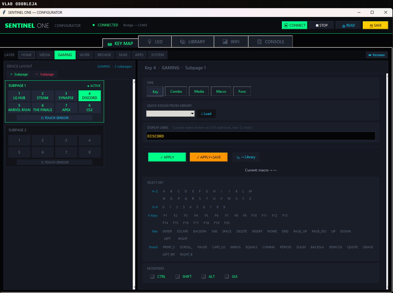 Bifrost Key Map editor